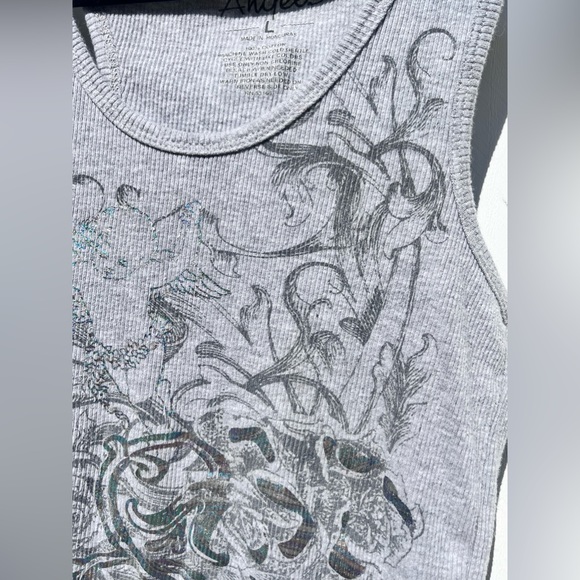 Sexy Y2K Angels & Roses Graphic Tank Top • Angels brand • Large • vintage 2000s - Picture 6 of 11